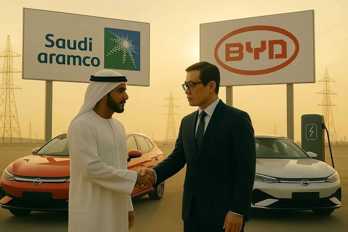 أرامكو السعودية وشركة BYD تتعاونان لدخول مجال مركبات الطاقة الجديدة